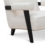 Latasha Armchair - Ivory White Sherpa Armchair K Sofa-Core   