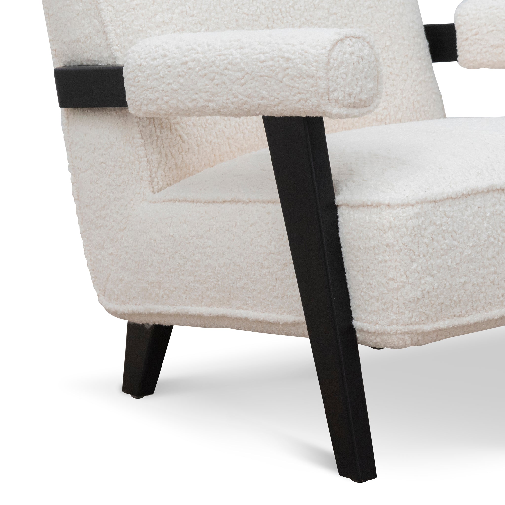 Latasha Armchair - Ivory White Sherpa Armchair K Sofa-Core   