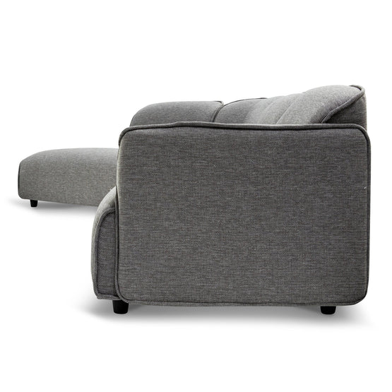 Alvaro Left Return Modular Fabric Corner Sofa - Graphite Grey Corner Sofa K Sofa-Core   