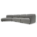 Alvaro Left Return Modular Fabric Corner Sofa - Graphite Grey Corner Sofa K Sofa-Core   