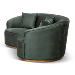 Sosa 3 Seater Sofa - Dark Green Velvet Sofa Forever-Core   