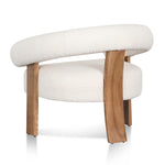 Romana Ivory White Boucle Armchair - Natural Legs Armchair Casa-Core   