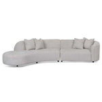 Carissa Left Chaise Sofa - Light Grey Fleece Chaise Lounge Casa-Core   