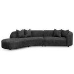 Carissa Left Chaise Sofa - Charcoal Fleece Chaise Lounge Casa-Core   