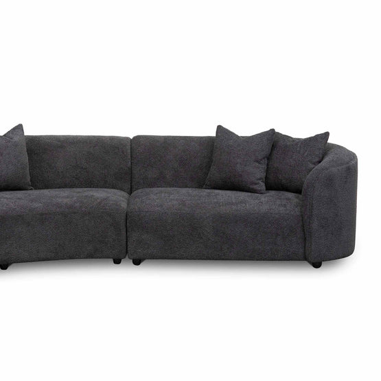 Carissa Left Chaise Sofa - Charcoal Fleece Chaise Lounge Casa-Core   