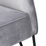Lena Dark Grey velvet Armchair - Black Legs Armchair IGGY-Core   