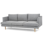 Denmark 3 Seater Fabric Sofa - Graphite Grey - Natural Legs LC6159