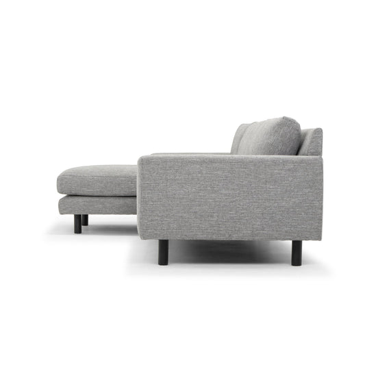 Sonia 3 Seater Left Chaise Fabric Sofa - Graphite Grey with Black Legs LC2869-FA