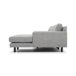 Sonia 3 Seater Right Chaise Fabric Sofa - Graphite Grey with Black Legs - Last One Chaise Lounge Original Sofa-Core   
