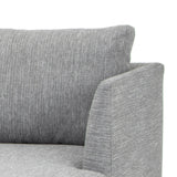 Denmark 3 Seater Right Chaise Fabric Sofa - Graphite Grey with Natural Legs Chaise Lounge Original Sofa-Core   