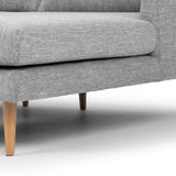 Denmark 3 Seater Right Chaise Fabric Sofa - Graphite Grey with Natural Legs Chaise Lounge Original Sofa-Core   