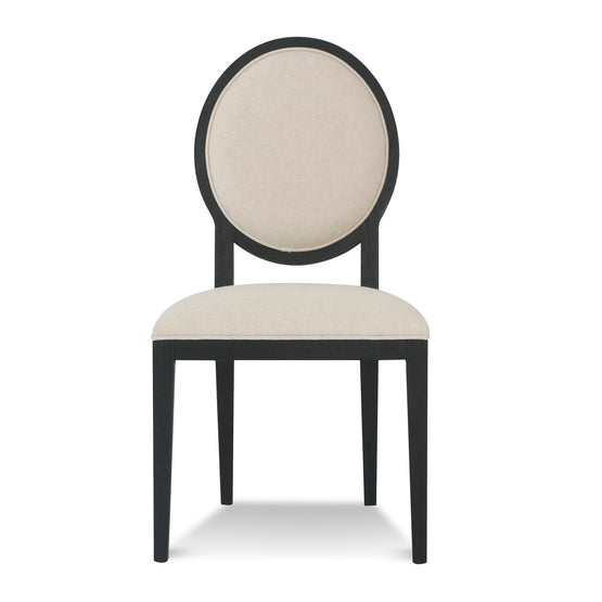 Set of 2 - Lula Light Beige Fabric Dining Chair - Black Frame Dining Chair LJ-Core   