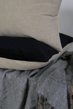 Ollo Majestic Cotton & Linen Cushion - Black Cushion Furtex-Local   