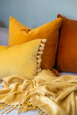 Ollo Majestic Cotton & Linen Cushion - Ochre Cushion Furtex-Local   