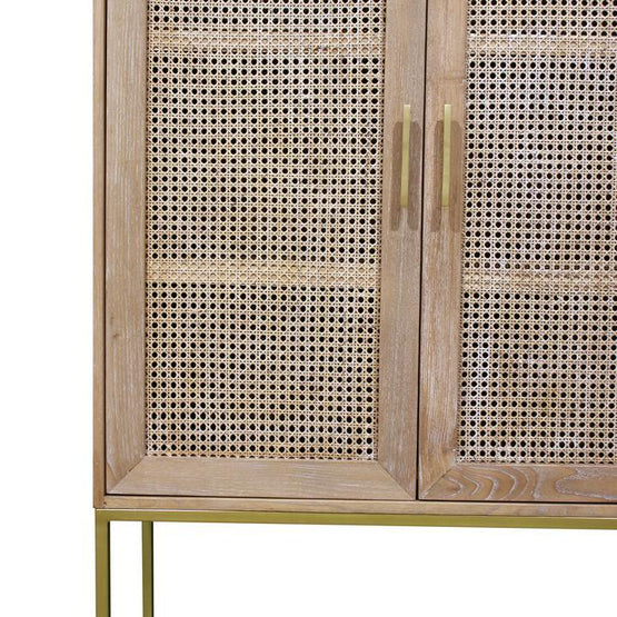 Marta 2 Door Timber & Rattan Cabinet  - Natural DT4070-HU