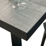 Memphis 80cm Ceramic Outdoor Bar Table - Charcoal Outdoor Table Melting-Local   