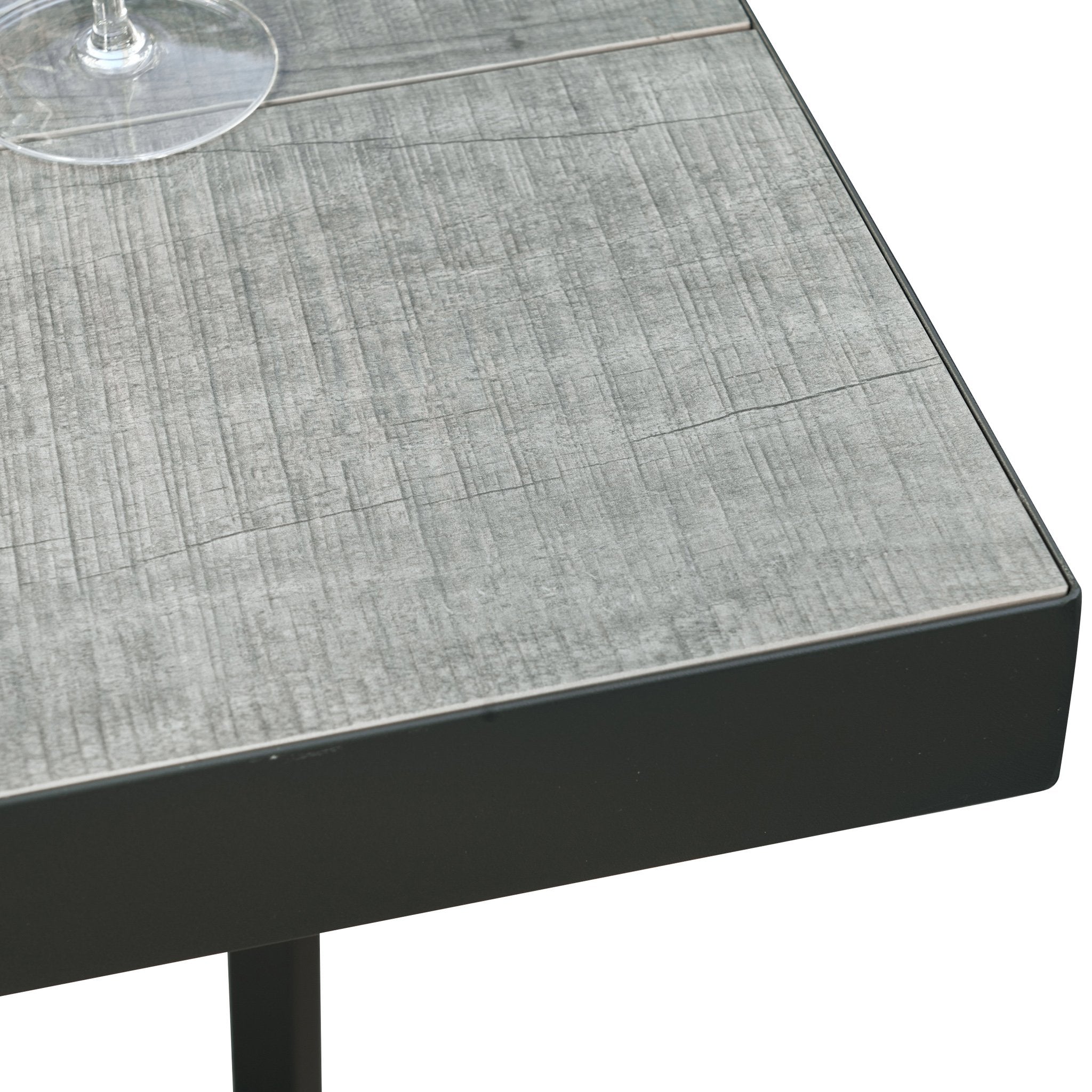 Memphis 80cm Ceramic Outdoor Bar Table - Charcoal Outdoor Table Melting-Local   