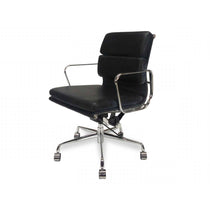 Ashton Low Back Office Chair - Black Leather Office Chair Yus Furniture-Core   
