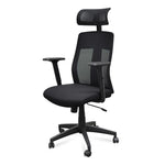 Benson Mesh Fabric Office Chair With Head Rest - Black Office Chair LF-Core   