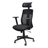 Benson Mesh Fabric Office Chair With Head Rest - Black Office Chair LF-Core   