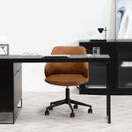 Hester Office Chair - Vintage Tan with Black Base Office Chair LF-Core   