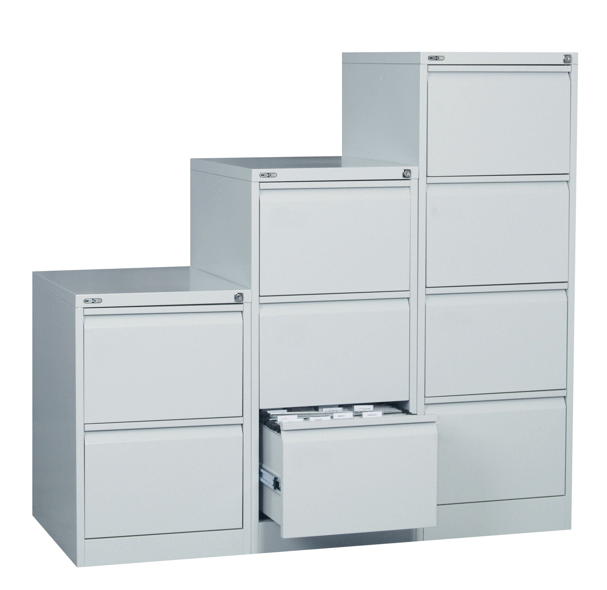 Rotom Standing 4 Drawer Filing Cabinet - Silver Filing Cabinet Rline-Local   