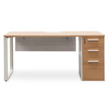Halo 1 Seater Office Desk - Natural and White Office Desk Sun Desk-Core   