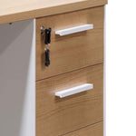 Halo 1 Seater Office Desk - Natural and White Office Desk Sun Desk-Core   