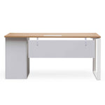 Halo 1 Seater Office Desk - Natural and White Office Desk Sun Desk-Core   