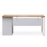 Halo 1 Seater Office Desk - Natural and White Office Desk Sun Desk-Core   