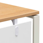 Halo 1 Seater Office Desk - Natural and White Office Desk Sun Desk-Core   