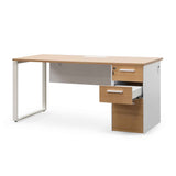 Halo 1 Seater Office Desk - Natural and White Office Desk Sun Desk-Core   