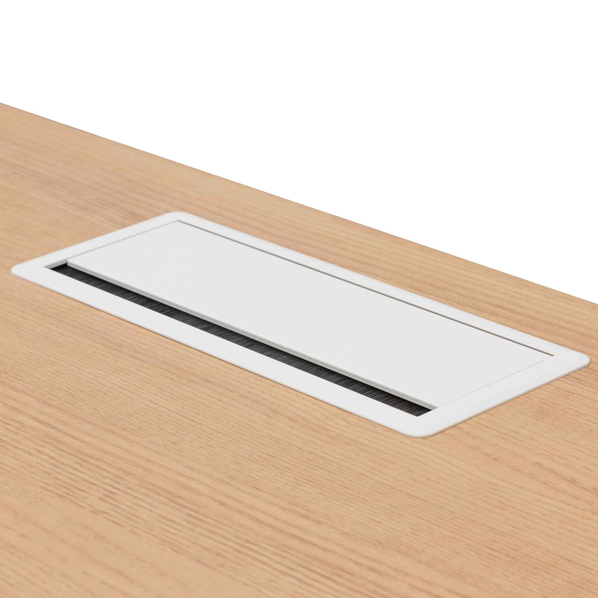 Halo 1 Seater Office Desk - Natural and White Office Desk Sun Desk-Core   