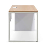 Halo 1 Seater Office Desk - Natural and White Office Desk Sun Desk-Core   