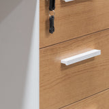 Halo 1 Seater Office Desk - Natural and White Office Desk Sun Desk-Core   