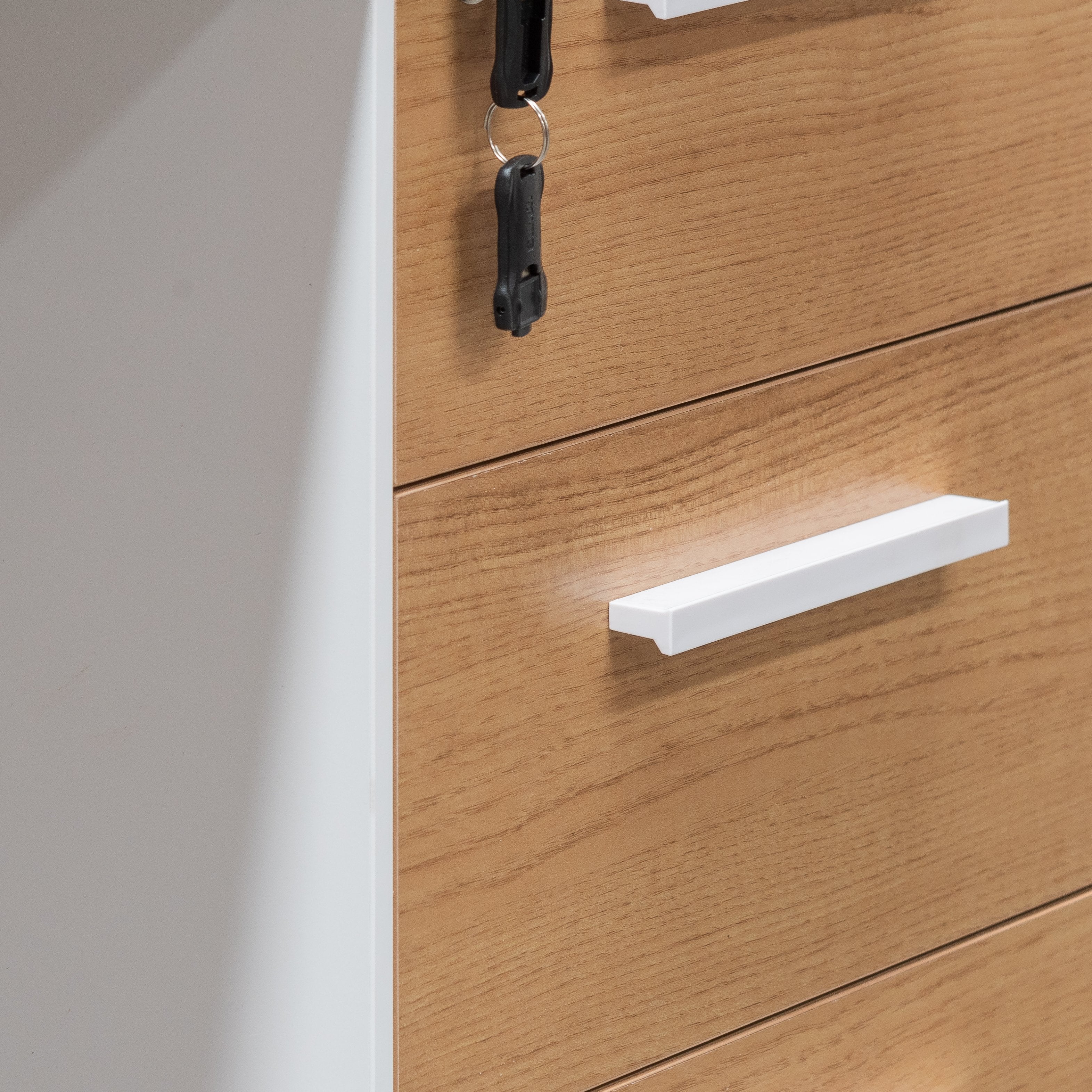 Halo 1 Seater Office Desk - Natural and White Office Desk Sun Desk-Core   