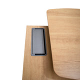 Hubert 2.2m Left Return Grey Office Desk - Natural Top Office Desk Sun Desk-Core   