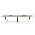 Vogue 3.6m Boardroom Meeting Table - Natural Top With Black Legs Meeting Table Sun Desk-Core   