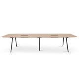 Vogue 3.6m Boardroom Meeting Table - Natural Top With Black Legs Meeting Table Sun Desk-Core   