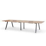 Vogue 3.6m Boardroom Meeting Table - Natural Top With Black Legs Meeting Table Sun Desk-Core   