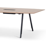 Vogue 3.6m Boardroom Meeting Table - Natural Top With Black Legs Meeting Table Sun Desk-Core   