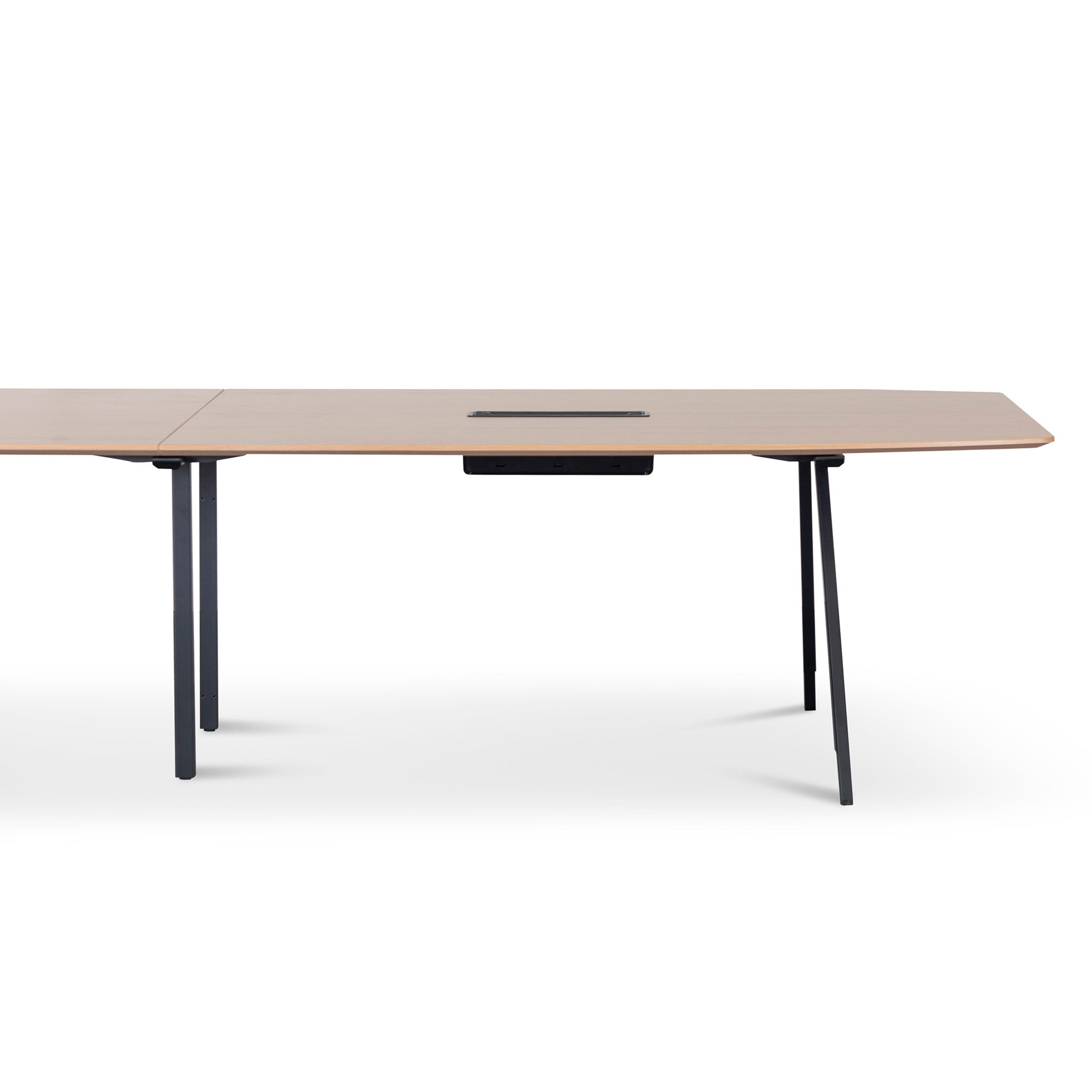 Vogue 3.6m Boardroom Meeting Table - Natural Top With Black Legs Meeting Table Sun Desk-Core   