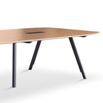 Vogue 3.6m Boardroom Meeting Table - Natural Top With Black Legs Meeting Table Sun Desk-Core   