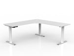 Lithe 180cm x 60cm Two Column 90° Electric Height Adjustable Workstation with Right Return - White Corner Desk OLGY-Local   