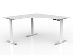 Lithe 180cm x 75cm Two Column 90° Electric Height Adjustable Workstation with Left Return - White Corner Desk OLGY-Local   