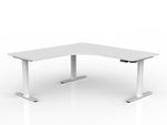 Lithe 180cm x 75cm Two Column 90° Electric Height Adjustable Workstation with Left Return - White Corner Desk OLGY-Local   