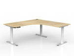 Lithe 180cm x 75cm Two Column 90° Electric Height Adjustable Workstation with Right Return - Natural Corner Desk OLGY-Local   