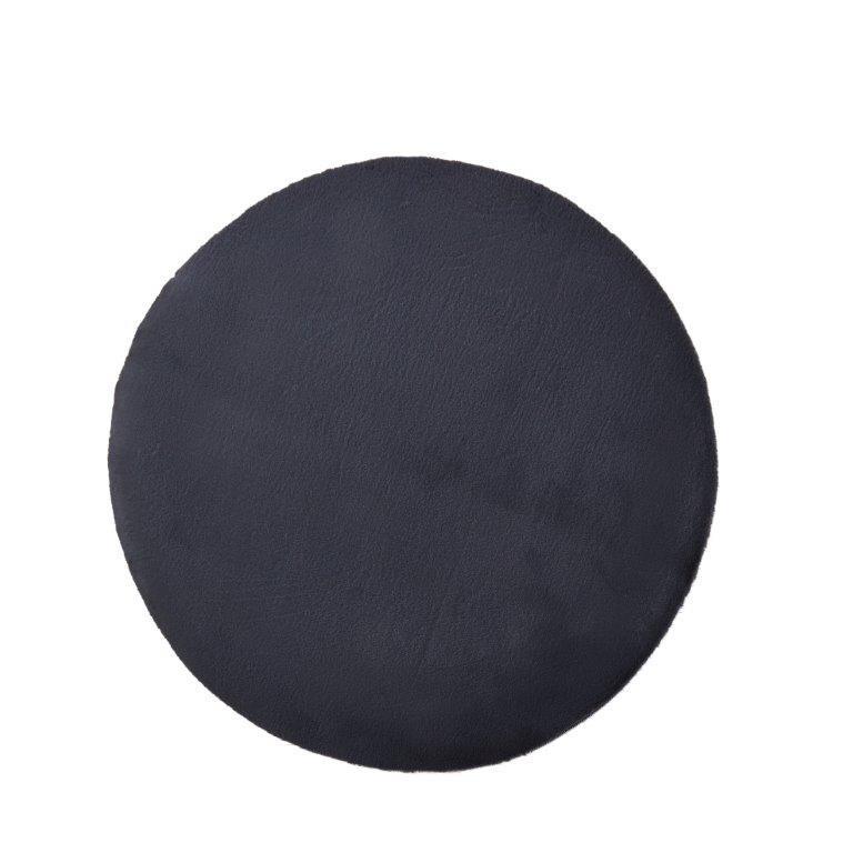 Pony Polyester 180cm Round Rug - Black | Interior Secrets