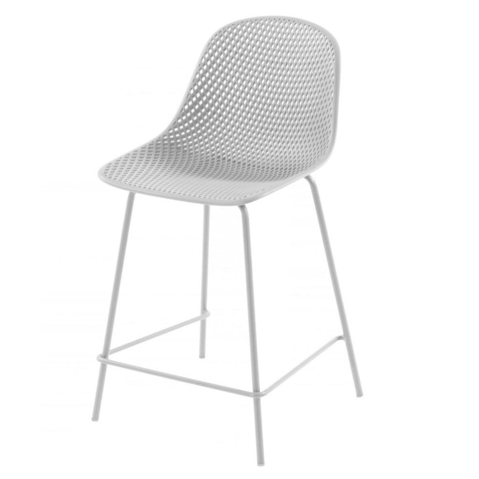 Quinby Outdoor Bar Stool - White Bar Stool The Form-Local   