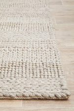 Hand Braided Beige Rug - 280 x 190cm Rugs and wool rugs UN Rugs-Local   